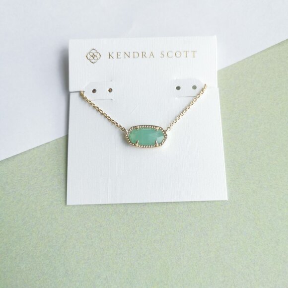 Kendra Scott Elisa Chalcedony Glass Necklace - Gold - Picture 1 of 3